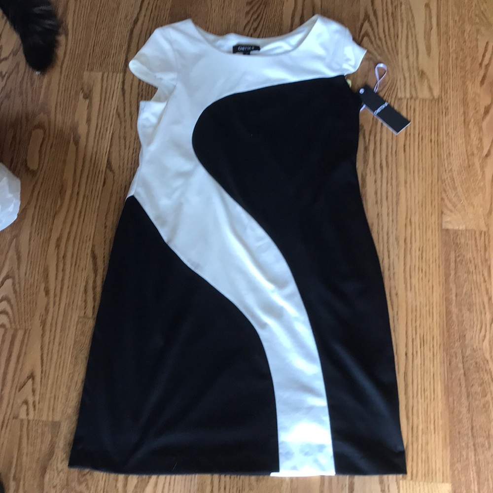 Chetta B black and ivory dress
